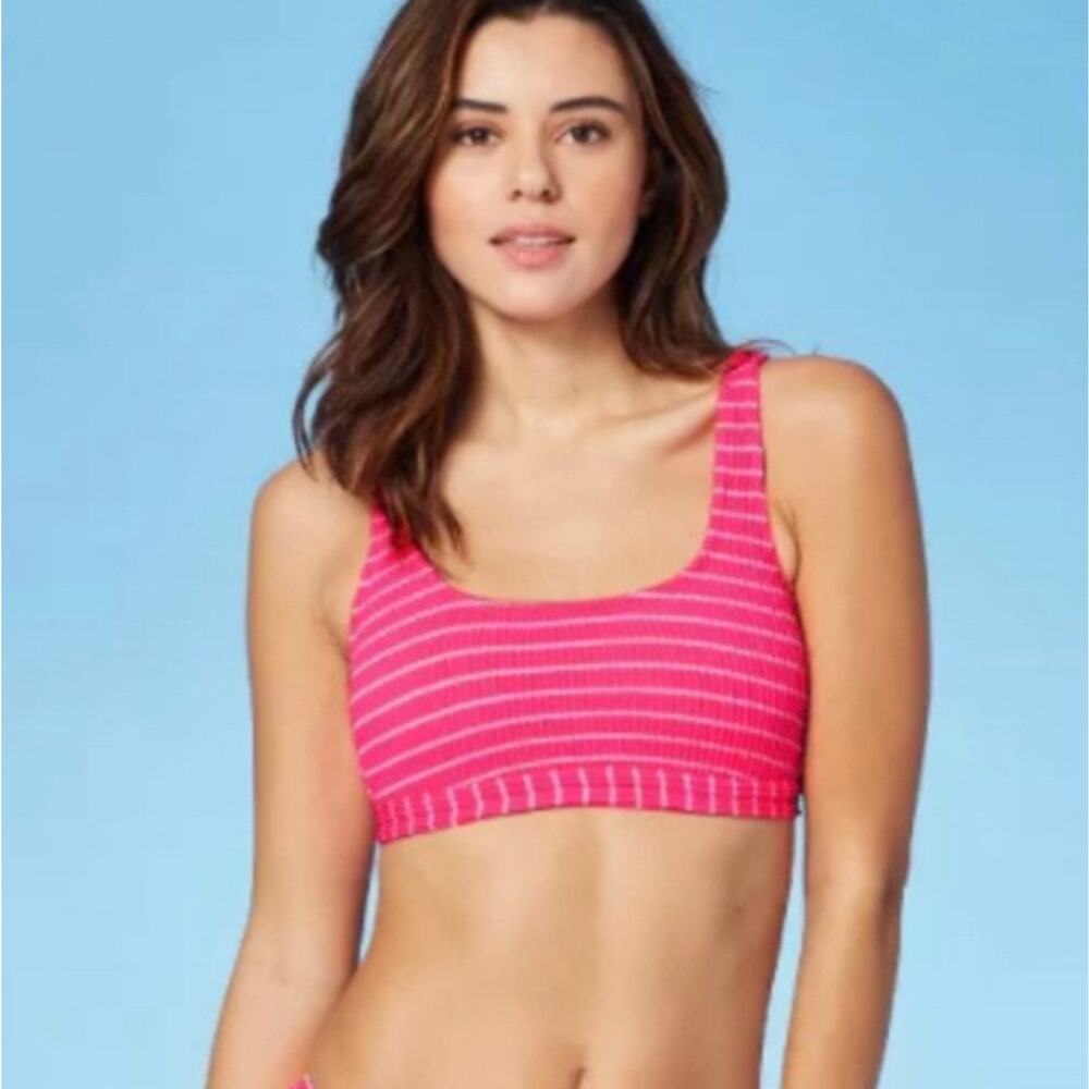 Xhilaration Target Textured Bikini Top Pink Size Small NEW